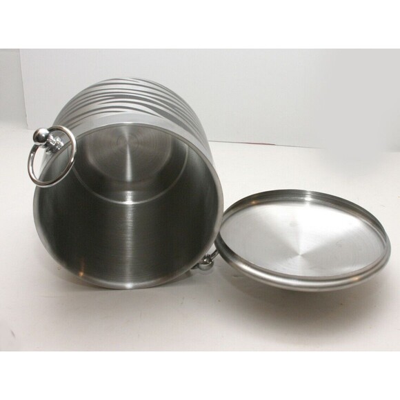 Oggi 18/0 Ice Bucket With Lid Nice Pre Owned Zebra Type Stripes Double Handles - Picture 5 of 7